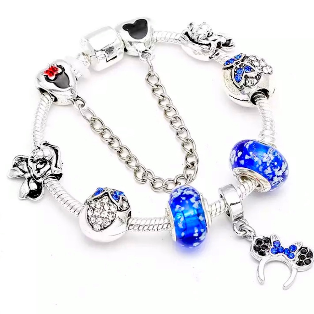 New Disney 925 Silver Mickey Mouse Charm Bracelet